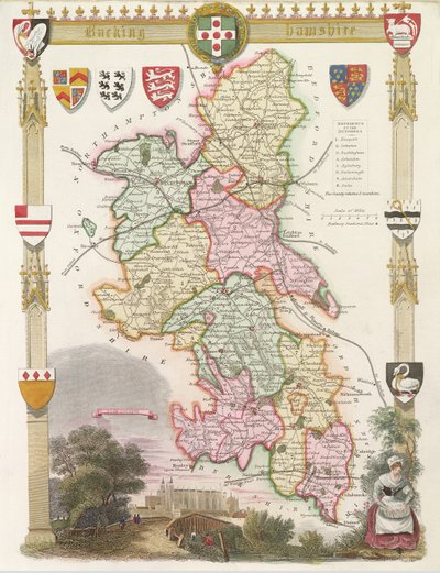 Buckinghamshire with illustrations of Eton College Chapel by English School